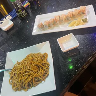 GMC roll and site of lo mein
