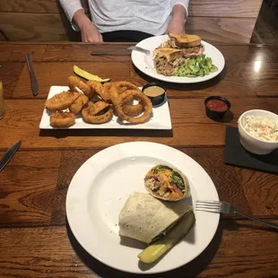 The Gandalf, O-rings, crunchy Buffalo chix wrap.