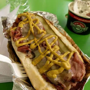 Pastrami dog! I got mustard on my nose multiple times, so make sure you're eating w/ someone who has your back.