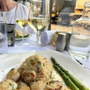Scallops and a passing train