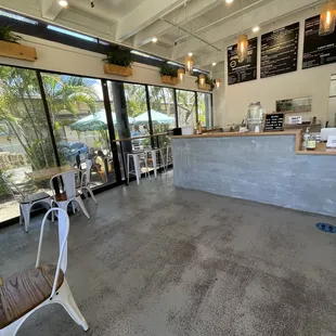 the inside of a restaurant