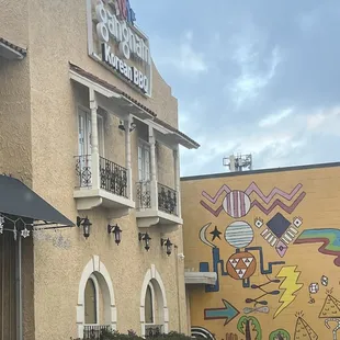 Gangnam Korean bbq (outside) nice mural for pics
