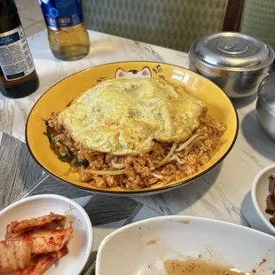 Kimchi fried rice with egg