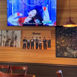 You can watch KPOP while eating..