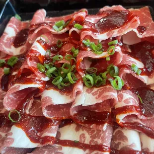 Marinated and plain chadol.
