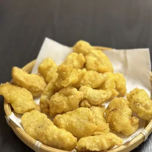 a basket of fried food
