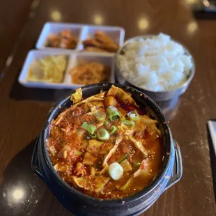 Seafood soft tofu soup ($11)