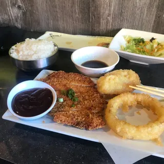 Chicken Katsu, California Roll and Tempura Bento