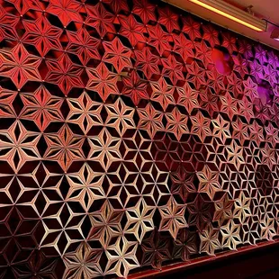 Groovy interior wall shifts colors
