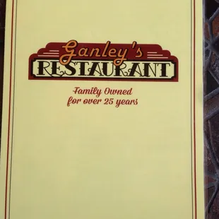 the menu for the restaurant