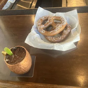 Irish Mule And Jumbo Soft Pretzels