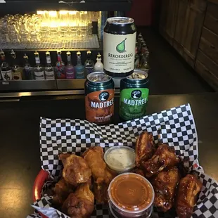Our delicious wings and  IPAs