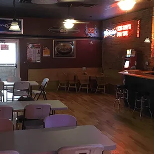 a view of the dining area