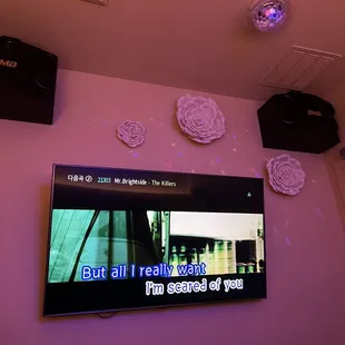 TV, speakers (awesome sound), and decor.