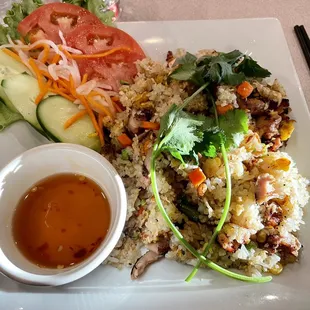 D2 Chicken Fried Rice $15.95 - pricey for a fried rice dish (even with meat) - but delicious, fresh ingredients, flavorful