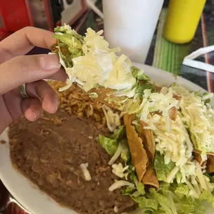 a plate of mexican food