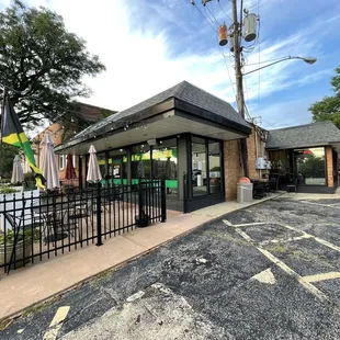 The outside with a patio