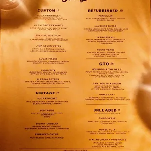 Spring 2023 menu