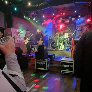 a band playing on stage