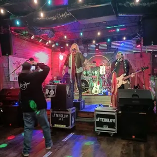 a band performing on stage