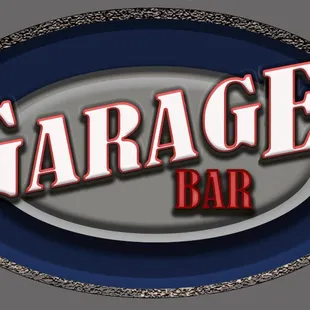a plate with the word garage bar