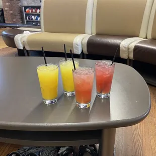 Buy one, get one for $1 during Happy Hour. For some reason they made ALL the drinks at once. :-/