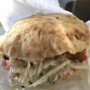 Falafel sandwich.