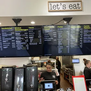 Menu and register attendant
