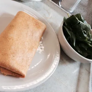 Turkey wraps and baby spinach