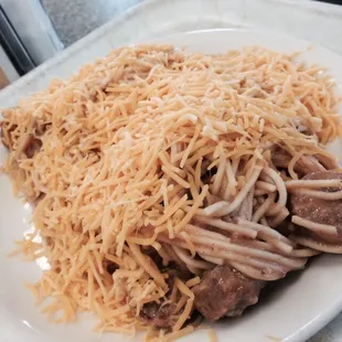 Spaghetti and spicy Italian sausage