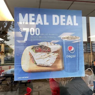 a meal deal in a window