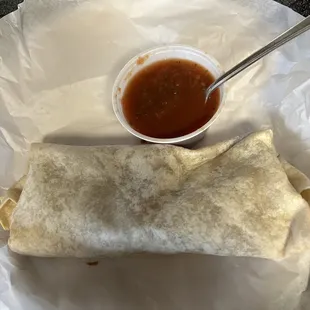 Medium Bean Burrito w/ Extra Cheese and Onions :)  Salsa Complimentary .