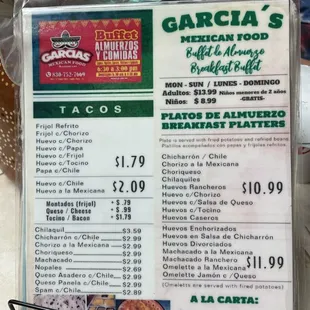 menu