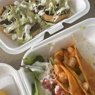 Asada sopes + tacos gobernador