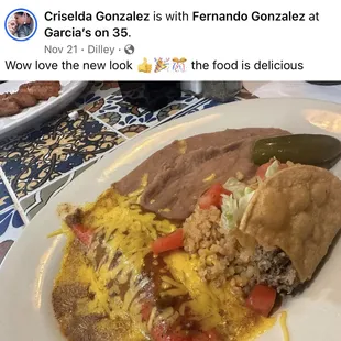 a plate of mexican food