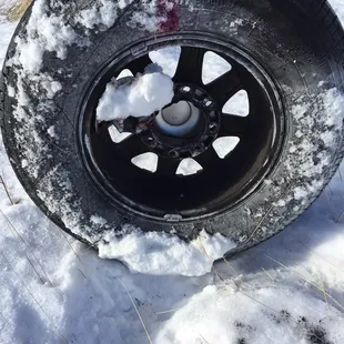 The tire that had to be replaced.