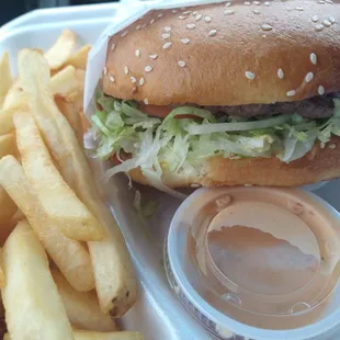 Hamburger at a Mexican place, &amp; the counter lady came running out with a brand new bottle of ketchup, opened it and applied to my fries.