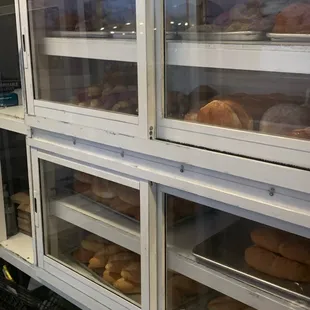 a display of baked goods