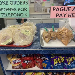 Homemade tortillas and fresh chips