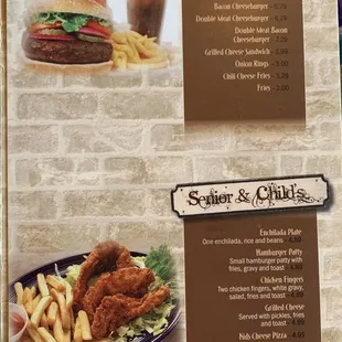 menu, chicken wings and fried chicken