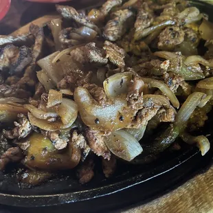 Turkey fajitas for one.