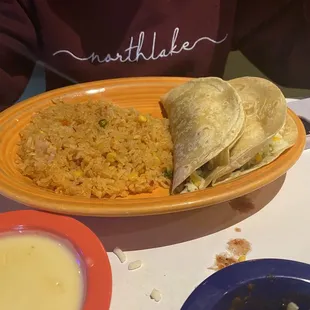 Beef tacos with rice