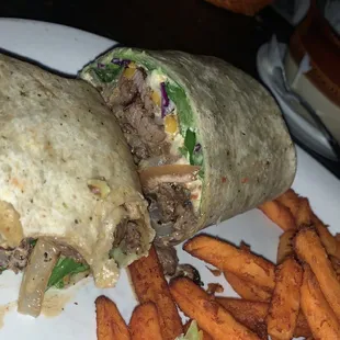 Steak fajita wrap