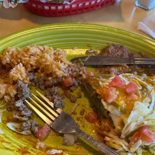 a plate of mexican food