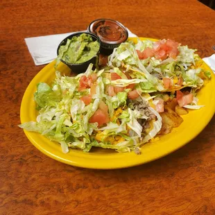 a plate of food on a table