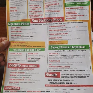 a menu for a mexican restaurant