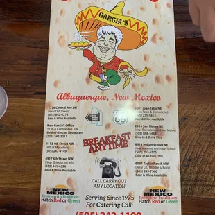 Menu front