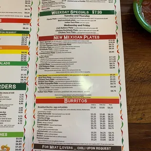 Menu inside page 3
