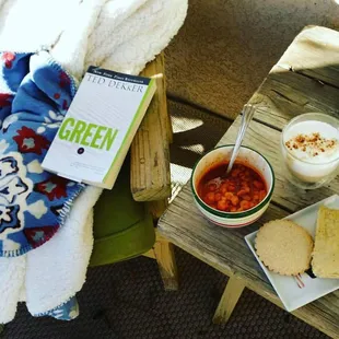 Leftovers after Christmas Day...green chile pork tamale &amp; biscochito