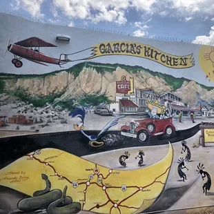 a mural on the side of a building